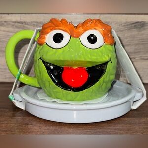 Super Cute 🥰 Sesame Street Oscar The Grouch Ceramic Mug Plate Set